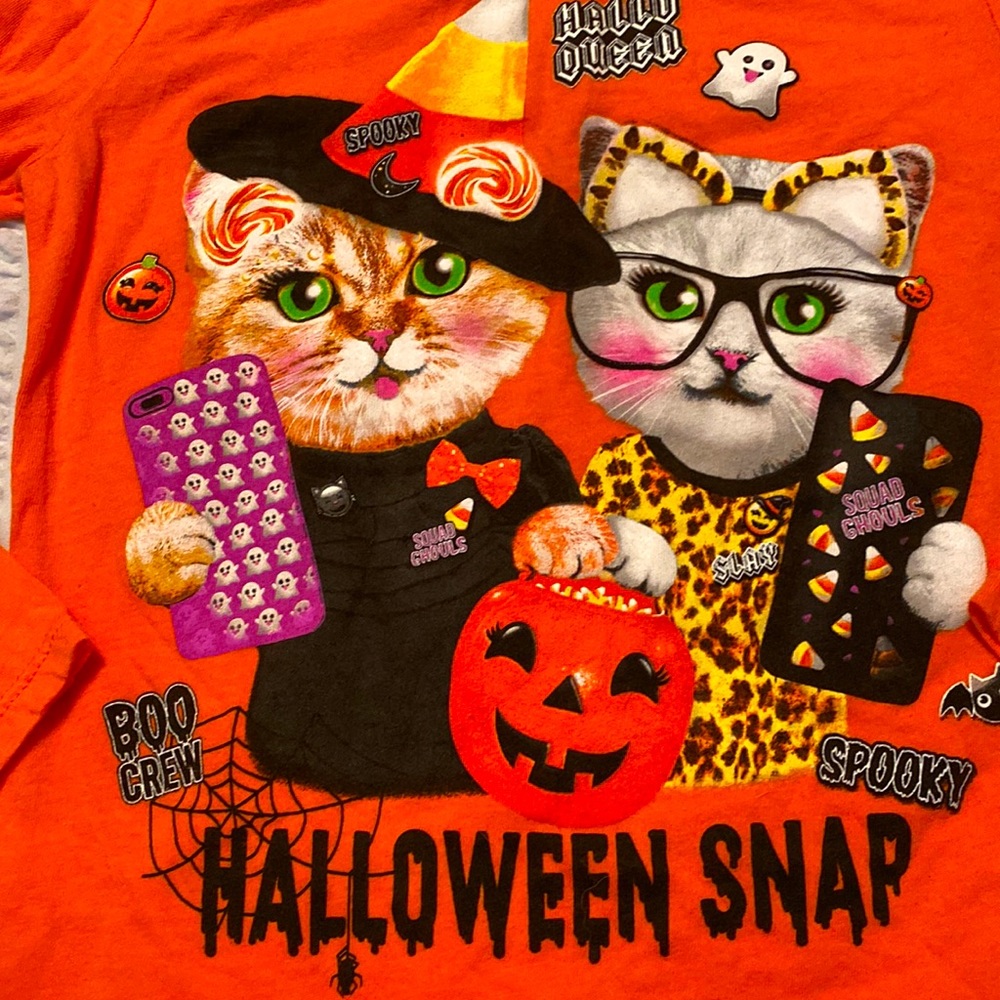 Size 7/8 Kitty Halloween Long sleeve Lightweight Shirt